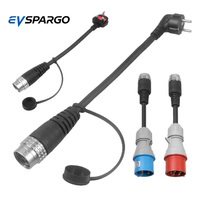 Câble adaptateur de chargeur EV à reconnaissance intelligente, pistolet de charge portable, cordon de charge, prise Schuko NEMA5 AU UK SABS CEE bleu rouge pour voiture électrique