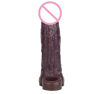ORALSX 8 Inches Silicone Soft Penis Sleeve Black Cock Sheath Long Thick Condom Penis Enhancer Condom Cock Sleeve Sex <b>Toy</b> <b>for</b> <b>Men</b> - Product Image 3