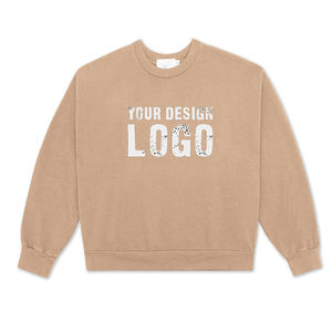 Sudadera de Hombre de Cuello Redondo, Color Sólido, Otoño Invierno, Estilo Casual Urbano, Hombros Caídos, Unisex, Holgada - Product Image 3