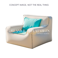 Canapé gonflable blanc minimaliste, luxe extérieur, tissu polyester, canapé gonflable portable en PVC, chaise pour événements, terrasse
