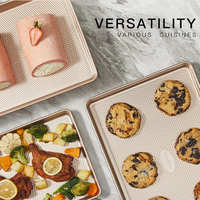 Loyang Kue Anti Lengket dengan Pola Tekstur Berlian, Set Loyang Kue Jelly-roll untuk Oven, Loyang Panggang Baja Karbon