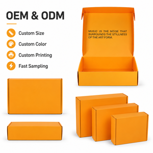 Custom Printed Recycled Materials Square Orange Corrugated Mailer <b>Box</b> Bright Color Shipping Packaging <b>Box</b> with Inner Print - Product Image 5
