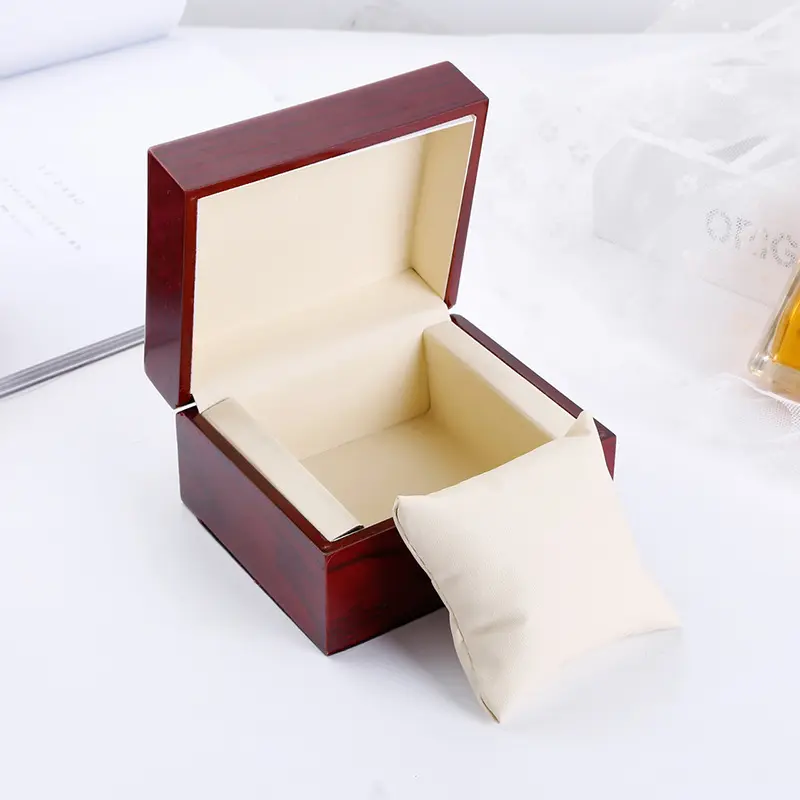 Luxus-Holz-Armbanduhrbox mit Kissen elegantes Geschenktui für Uhren