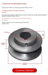 Poulie triangulaire à courroie trapézoïdale en acier à rainure unique de type A Poulie d'entraînement de générateur de moteur <span class=keywords><strong>diesel</strong></span> personnalisable Poulies OEM - Product Image 6