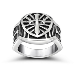 Vintage Cross Men's <b>Ring</b> Titanium Steel SA794 Gift Jewelry Geometric Design - Product Image 1