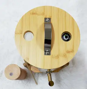 Dispensador de bebidas de vidro com suporte de madeira de bambu Dispensador de bebidas de vidro 3L com tampa de torneira Suporte de madeira