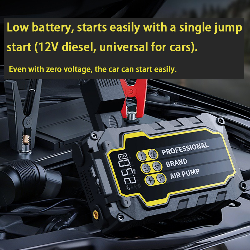 ORANGLES Portable 12V Car Jump Starter with Tire Inflator USB Power & Emergency LED Light for Roadside Assistance Saudi Arabia - detailed closeup view - illustrating benefits - Image 3 of 4 | created for all | Shop Portable 12V Car Jump Starter with Tire Inflator USB Power & Emergency LED Light for Roadside Assistance Saudi Arabia North Carolina | Free Shipping ORANGLES