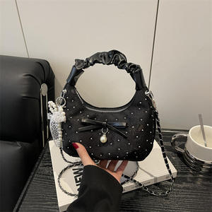 Bolsos de hombro con lazo de diamantes a la moda para mujer, bolsos de mano de alta calidad para mujer, bolso bandolera de cuero Pu para mujer - Product Image 3