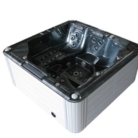 Bain à remous de luxe rectangulaire autoportant, grande taille, portable, pour 5 personnes, avec hydromassage et jets d'air
