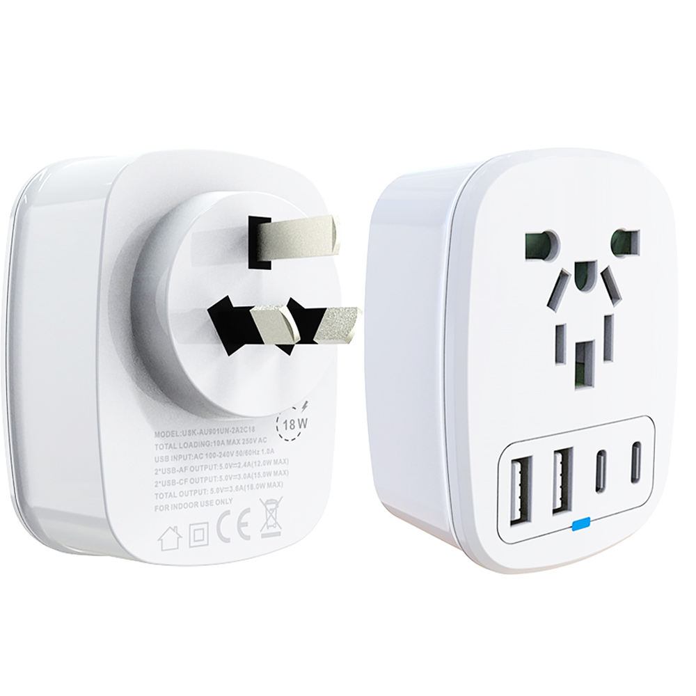 HONPNK All One Global 18W International Multi-Power Electric Travel Adapter USB Type-C for Laptop Earphone Eco-Friendly Design