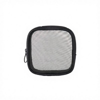 Sac de maquillage portable en maille respirante de haute qualité avec fermeture éclair, imprimé de dessins animés tendance