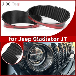 Cubierta de Marco de Faro Delantero para <span class=keywords><strong>Jeep</strong></span> Gladiator JT V6 <span class=keywords><strong>Mojave</strong></span> 2020 2021 2022 <span class=keywords><strong>2023</strong></span> 2024 2025 Decoración Exterior de Fibra de Carbono Real - Product Image 2