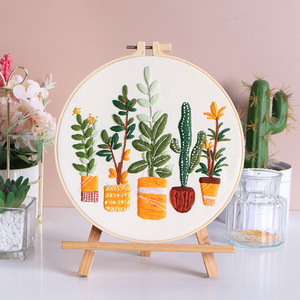 Práctico juego de costura plantas de flores Kits de inicio de punto de cruz Kits de bordado DIY con patrones Instrucciones Aros Agujas Hilos - Product Image 5