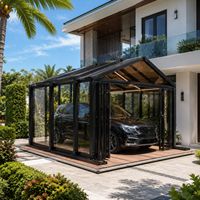 Abri de voiture pliant rétractable en aluminium moderne et minimaliste, sur mesure, pour extérieur, imperméable, avec toit en polycarbonate, personnalisable