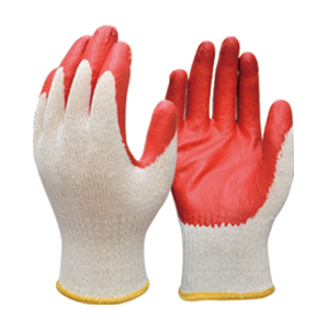 قفازات عمل قطنية للحديقة مطلية باللاتكس، قفازات محاكة بالقطن مع راحة يد مطاطية من اللاتكس - Product Image 2