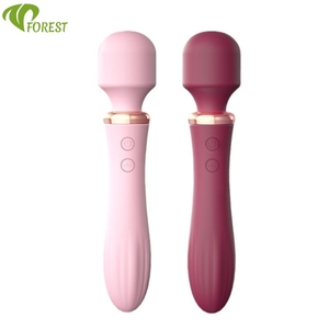 Vibrateur AV pour femmes Rechargeable Masseur vibrant double extrémité avec réglages de vitesse variables Silicone étanche Jouet <span class=keywords><strong>sexy</strong></span> - Product Image 1