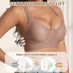 Reggiseno Senza Cuciture Traspirante OEM ODM, <span class=keywords><strong>Bralette</strong></span> Wireless con Supporto e Spalline Larghe per Alleviare la Pressione, <span class=keywords><strong>Bralette</strong></span> da <span class=keywords><strong>Donna</strong></span> - Product Image 4