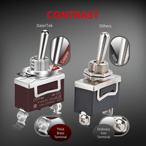 Interruptor de Palanca de Enclavamiento ON-OFF de 2 Posiciones Daiertek KN3C-101 12VDC 30A SPST 15A 250V 12MM con Cubierta Protectora Resistente a la Intemperie - Product Image 6