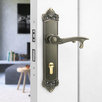 Serrure de porte intérieure de luxe à installation facile, silencieuse, pour chambre à coucher, en bois, avec poignée et levier, verrouillage à mortaise et clé