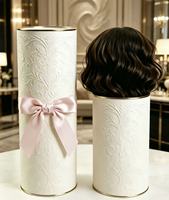 Caja de Cartón Cilíndrica de Lujo con Logotipo Personalizado, Ecológica y con Relieve, para Almacenamiento de Pelucas de Cabello Humano Virgen