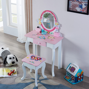 Muebles de Dormitorio Modernos, Tocador Infantil con Espejo y Taburete, Mesa de <span class=keywords><strong>Maquillaje</strong></span> de Madera MDF <span class=keywords><strong>para</strong></span> <span class=keywords><strong>Niñas</strong></span> - Product Image 6