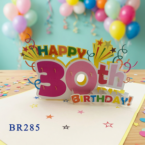 Carte Pop-up 3D Anniversaire 30 Ans Viet-craft Tendance Actuelle, Chiffre 3D, Vœux Faits Main en Papier, Couleur et Taille Personnalisables, Décoration Maison - Product Image 1