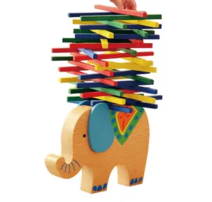 Gioco di Equilibrio in Legno a Forma di Elefante di Alta Qualità, Personalizzabile, Portatile, per Bambini in Età Prescolare, Set Colorato - Product Image 1