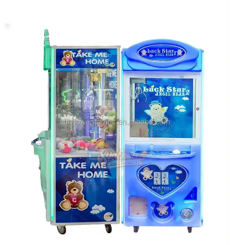 Şanslı yıldız 2 eğlence ekipmanları hediye oyun makinesi için yüksek popüler Arcade oyuncaklar bebek vinç pençesi makinesi satış