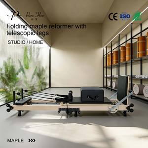 Pura <span class=keywords><strong>Flow</strong></span> – Machine de <span class=keywords><strong>yoga</strong></span> et de <span class=keywords><strong>Pilates</strong></span> pliable en bois d'érable, durable et réglable – Équipement d'exercice portable pour la santé - Product Image 1