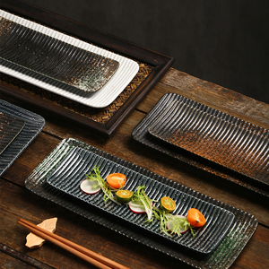 Ensemble de vaisselle rectangulaire simple et moderne en gros d'usine, <span class=keywords><strong>assiette</strong></span> à viande et poisson grillés en céramique - Product Image 4