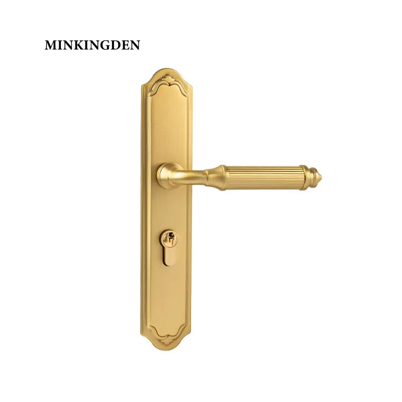 Poignée de porte d'entrée en laiton massif de luxe en laiton de qualité supérieure personnalisable style américain