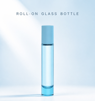 Flacon roll-on en verre bleu personnalisé 10 ml pour sérum cosmétique ou parfum