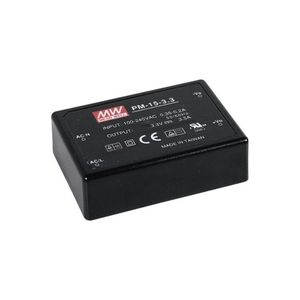 หมายถึง PM-15-24แหล่งจ่ายไฟแบบห่อหุ้ม15W 24V อินพุต VAC 100-240 - Product Image 1