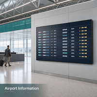 Écran LCD industriel de 65 pouces en couleur pleine, avec cadre de 3,5 mm, luminosité de 700 cd/m², fonctionnement 24h/24 et 7j/7 pour les affichages des aéroports et des gares