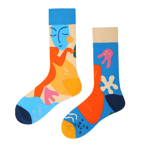 Phim hoạt hình hài hước của phụ nữ người đàn ông vớ Nhật Bản Phong Cách Harajuku sành ăn lẩu Ramen mô hình hạnh phúc thời trang cô gái Vớ món quà kỳ nghỉ - Product Image 6