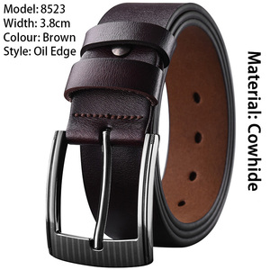 <span class=keywords><strong>Ceinture</strong></span> en cuir pour homme, <span class=keywords><strong>noire</strong></span>, vintage, longue, en jean, avec deux couches de cuir de vache, <span class=keywords><strong>boucle</strong></span> en alliage décontractée, grande taille, <span class=keywords><strong>ceinture</strong></span> tendance - Product Image 6