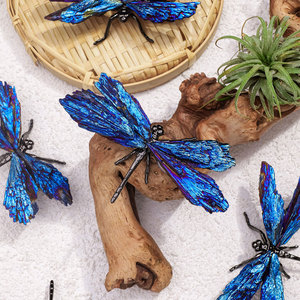 All'ingrosso cristallo naturale intaglio di cristallo curativo Aura tormalina libellula piuma blu libellula per la decorazione - Product Image 4