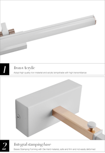 Lámpara de Pared LED Lineal Moderna Minimalista en Blanco y Negro, Regulable, con 3 Años de Garantía, para Cabecera - Product Image 4