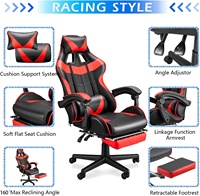 Gratis sampel stasiun pemimpin lipat besar 1 potong gaya balap Pc Rgb Label kustom Game 4d sandaran tangan biru Logo Gamer kursi Game