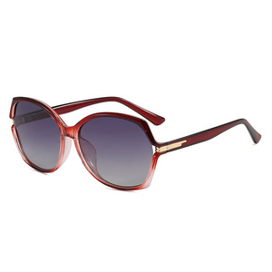 แว่นกันแดดโพลาไรซ์ทรงโอเวอร์ไซส์สำหรับผู้หญิง UV400 กรอบสีน้ำตาล PC เลนส์ TAC สไตล์ขับรถ - Product Image 3