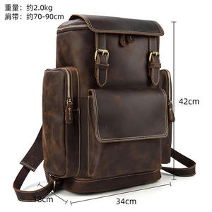Sac à dos AndoBag pour homme en cuir de vache véritable, sacs à bandoulière pour affaires, haute qualité, rétro, grande capacité, sac pour ordinateur portable 15,6 pouces - Product Image 6