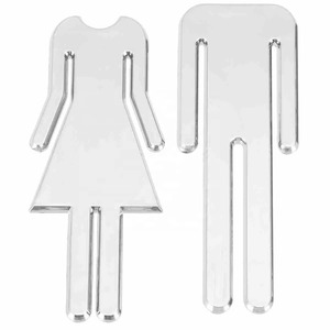 Etiqueta Adhesiva para Puerta de Baño de 12 cm, para Hombre y Mujer, Adhesivo Decorativo para Puerta de Baño con Superficie de Espejo 3D, para Hotel, Bar, Restaurante - Product Image 3