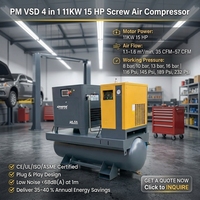 Compresseur d'air à vis Airhorse 7,5 kW-22 kW, compresseur d'air à vis portable 4-en-1, compresseur d'air à vis 2-en-1 PM VSD