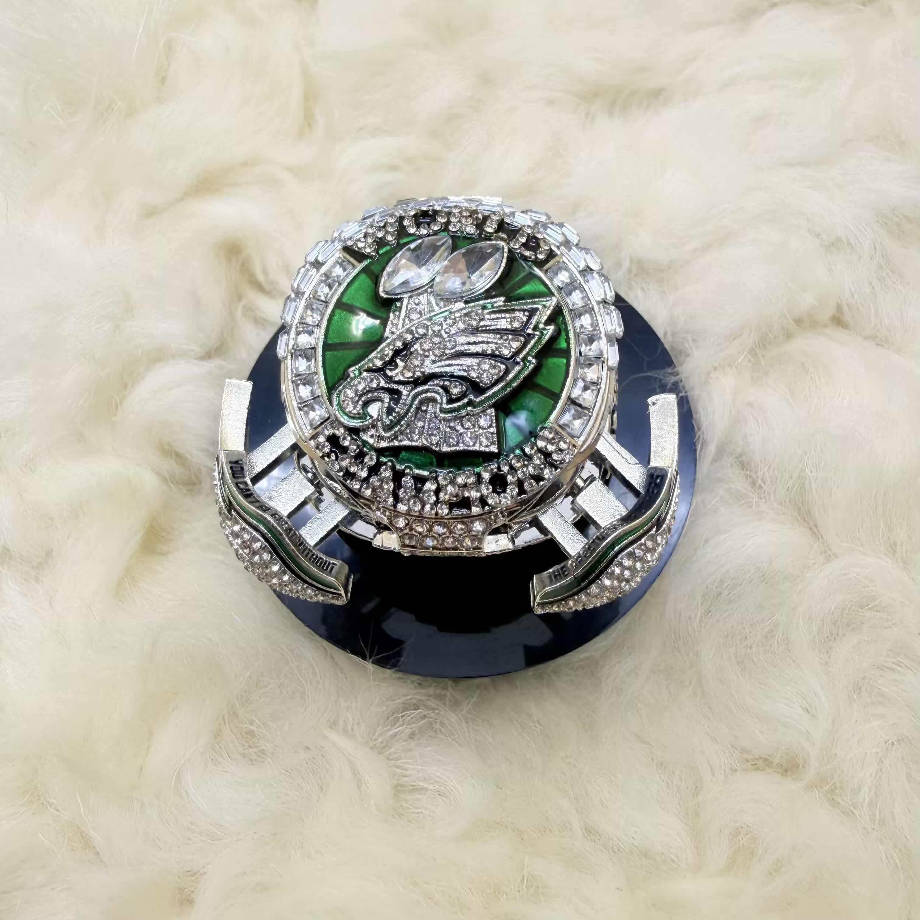 Bague aigles en argent avec support