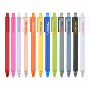 Custom Logo Press Plastic <b>Ballpoint</b> <b>Pen</b> with Clip Lightweight Colorful <b>Pen</b> 1.0mm Black Ink - Product Image 1