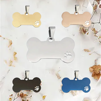 Plaques d'identification pour chien personnalisables avec logo gravé au laser, en acier inoxydable, vierges, pour collier