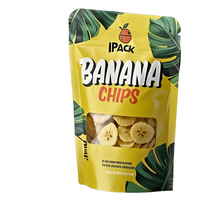Bolsas de Mylar Laminadas de PE/Aluminio Reciclables con Impresión Personalizada para Chips de Plátano Comestibles, Bolsas Resellables con Base para Alimentos para Mascotas