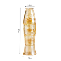 Vente en gros de verres à boire empilables avec design de poisson pour la maison tasse à boire pour boisson thé eau cadeau créatif ensemble de tasses en verre ambré Koi 4 pièces