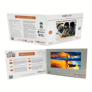 Carte de visite vidéo LCD promotionnelle personnalisée / Brochure vidéo de mariage avec écran LCD de 7 à 10 pouces, impression par transfert thermique - Product Image 1