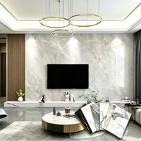 Panneau mural moderne en marbre et charbon de bambou, panneaux muraux en fibre de bambou PVC haute brillance et imperméables pour salon, cuisine, salle de bain